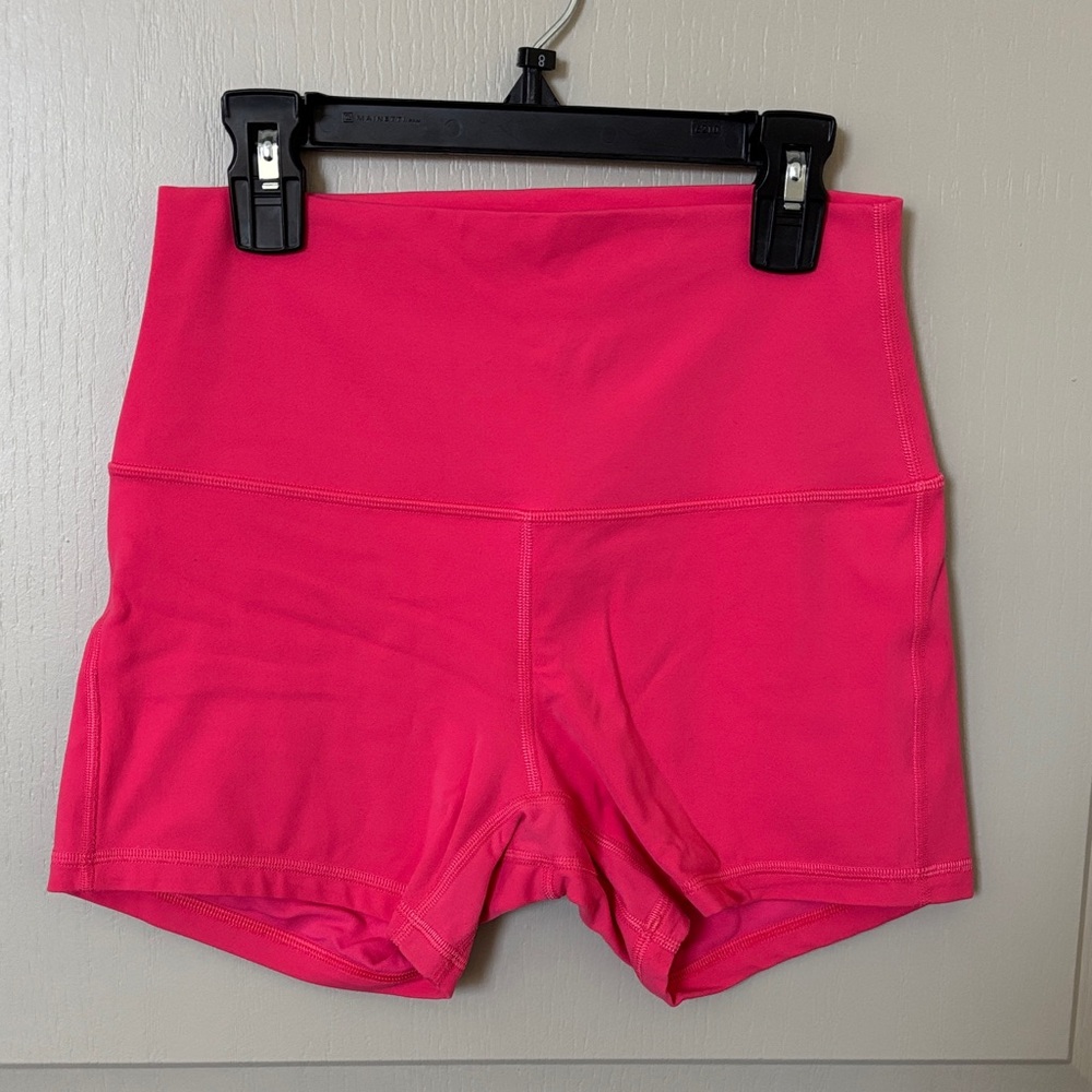 lululemon athletica High-Waisted Pink Biker Shorts